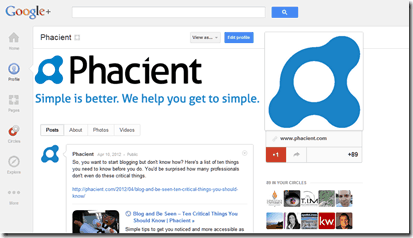 Google+ Phacient Profile