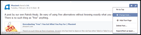 Facebook Business Page Clip - Change Post Date